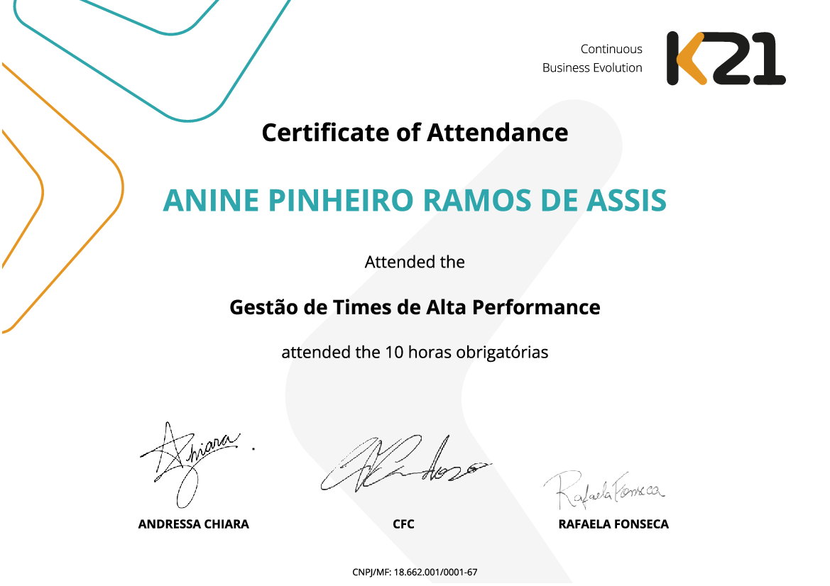 Certificado K21